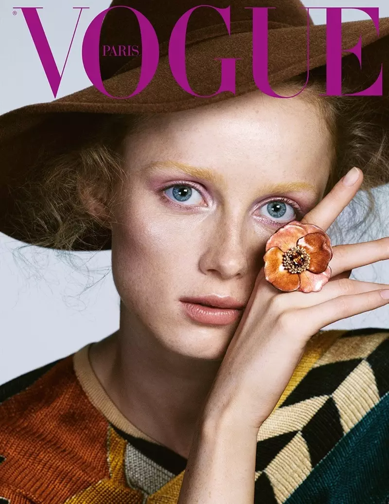 Kaia Gerber နှင့် Edie Campbell မော်ဒယ် Vogue Paris အတွက် အဖိုးတန်ကျောက်မျက်များ
