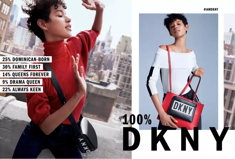 Dilone DKNY 2018 payız-qış kampaniyasında görünür