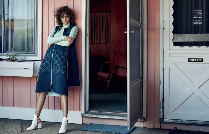 Alanna Arrington modélise les tendances pré-automne dans Vogue Arabia