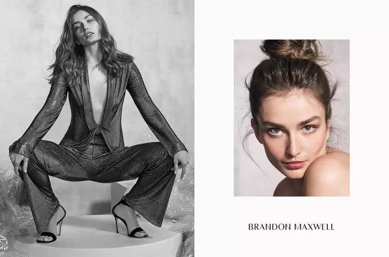 Andreea Diaconu i luma Brandon Maxwell's tautoulu-taumalulu 2017 tauvaga