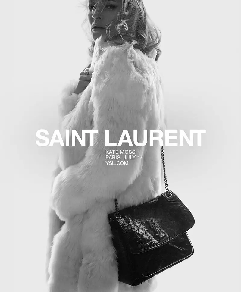 Дейвид Симс снима Кейт Мос за кампанията на Saint Laurent през пролетта на 2018 г