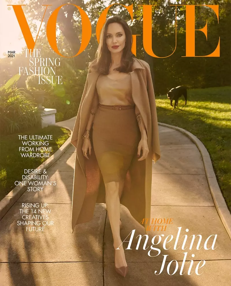 Angelina Jolie op Vogue UK maart 2021 Cover