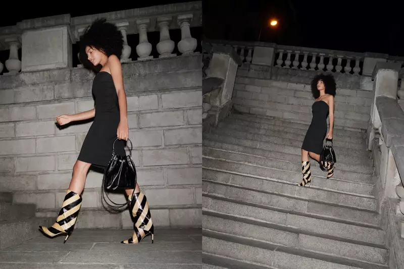 Sharon Alexie pose pikeun kampanye Jimmy Choo spring-summer 2021 peuting.