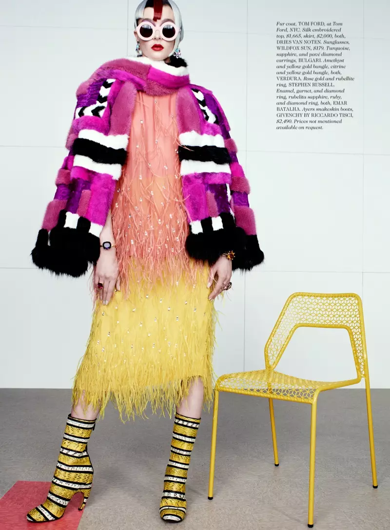 Zen Sevastyanova Gets Colorful for Elle October 2013 by Catherine Servel