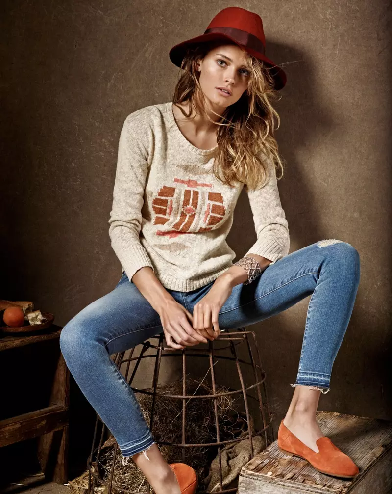 Edita Vilkeviciute egy farmer csaj a Lucky Brand 2013 őszi hirdetéseiért