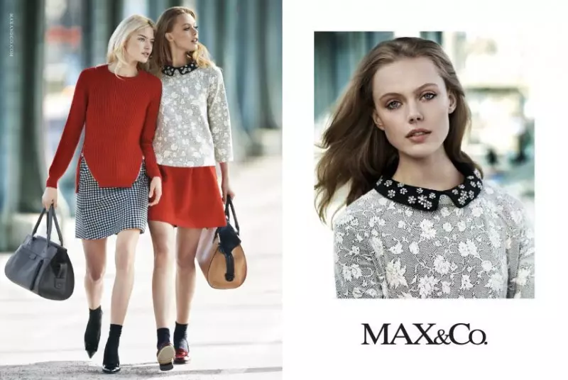 Frida Gustavsson + Martha Hunt Sterre in Max&Co. Herfs 2013-advertensies