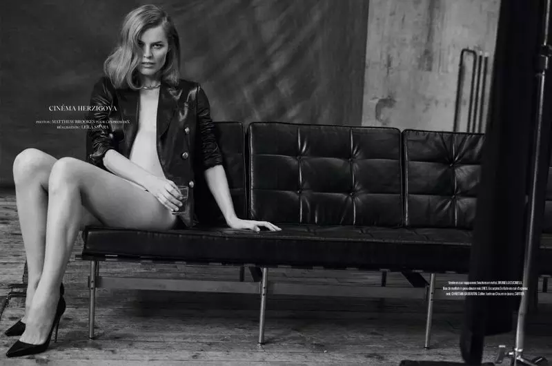 Eva Herzigova sublime en noir et blanc pour L'Express Styles