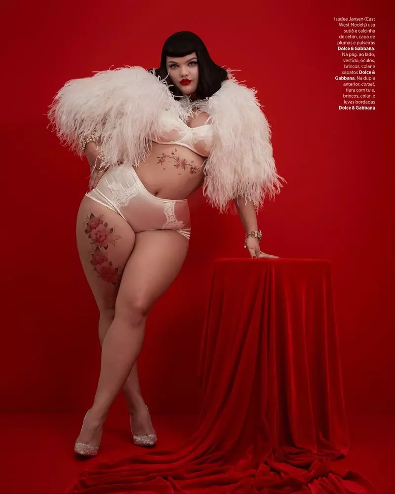 Si Isadee Jansen Nag-pin-Up sa Dolce & Gabbana para sa Harper's Bazaar Brazil