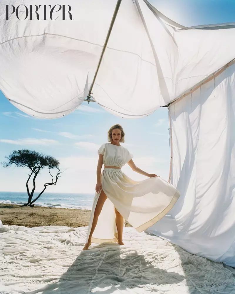 Amber Valletta Models Light & Airy Beach Looks for PORTER Edit