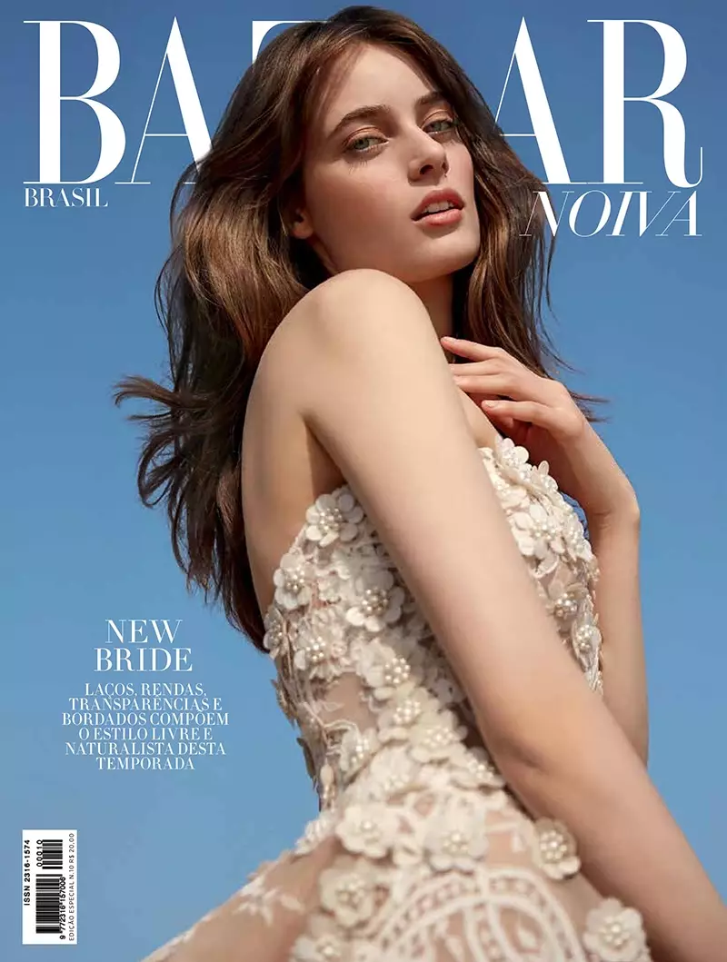 Harper's Bazaar Brazil을 위한 웨딩 드레스를 입은 타이린 가르시아(Thairine Garcia)