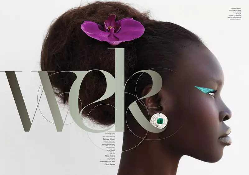 Alek Wek is romantysk yn Flora foar As If Magazine