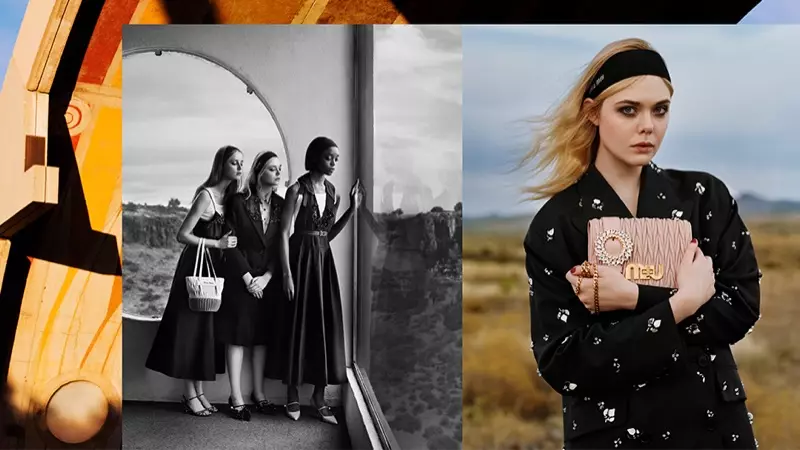 Elle Fanning estrela a campanha primavera-verão 2018 da Miu Miu