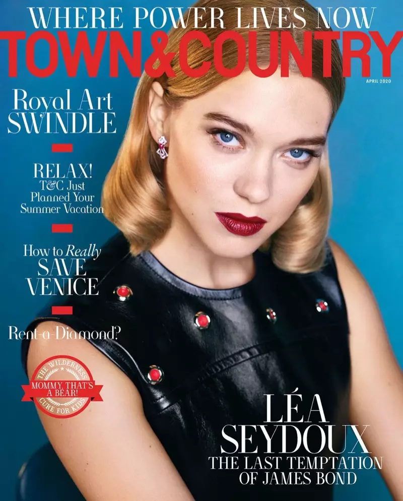 Lea Seydoux Town & Country ajakirja 2020. aasta aprilli kaanel