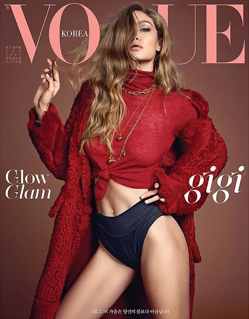 Gigi Hadid modelka v nové sezóně v titulku korejského magazínu Vogue