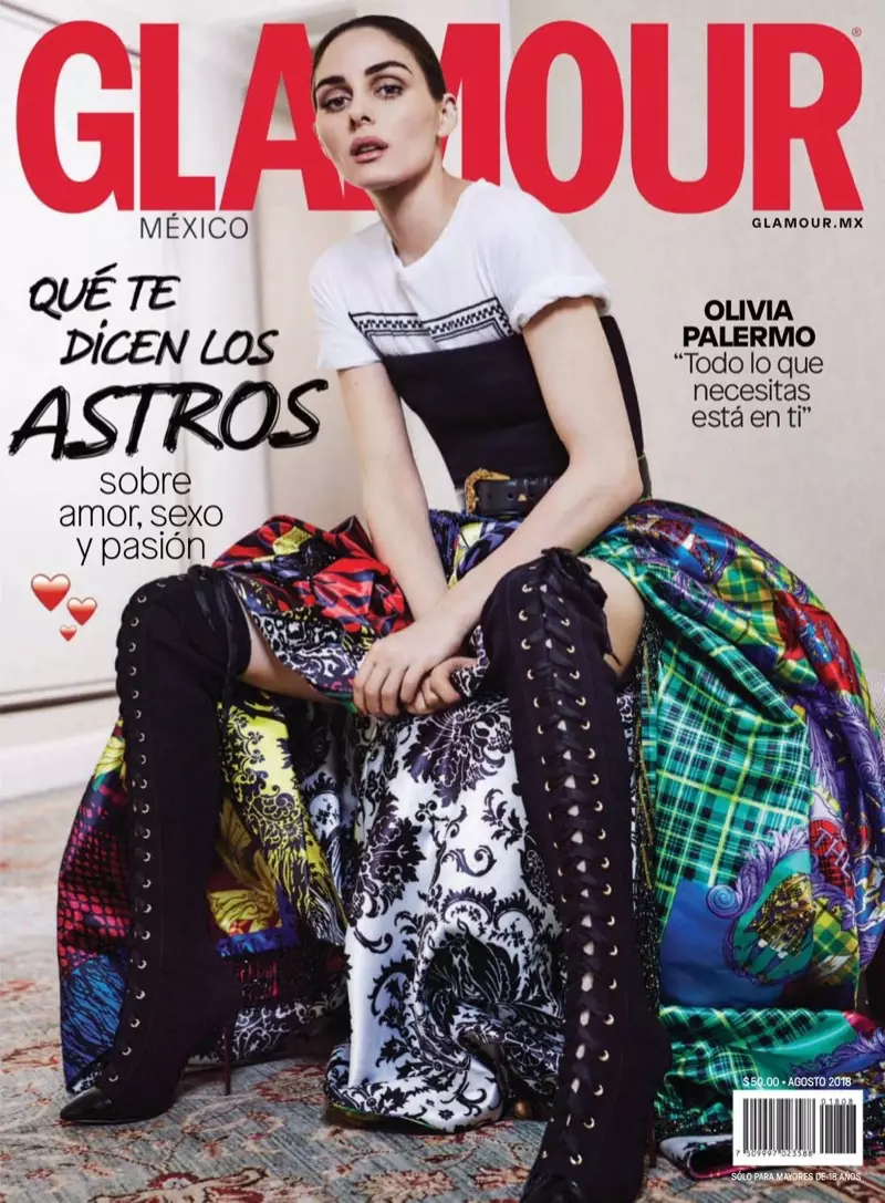 Olīvija Palermo uz Glamour Mexico 2018. gada augusta vāka