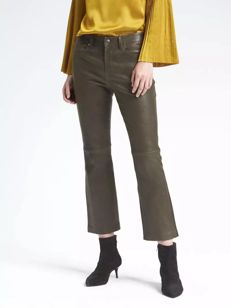 Banana Republic x Olivia Palermo Leather Crop Flare Pant 538 USD