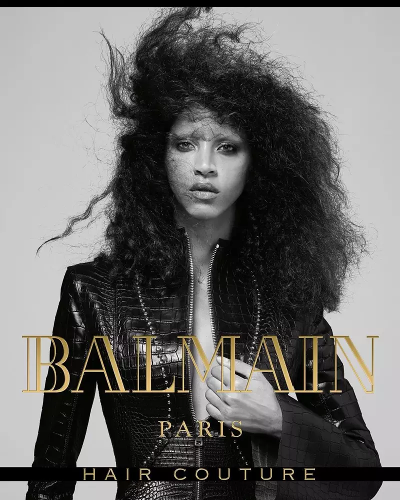 Noemie Lenoir frontar Balmain Hair Coutures höst-vinter 2017-kampanj