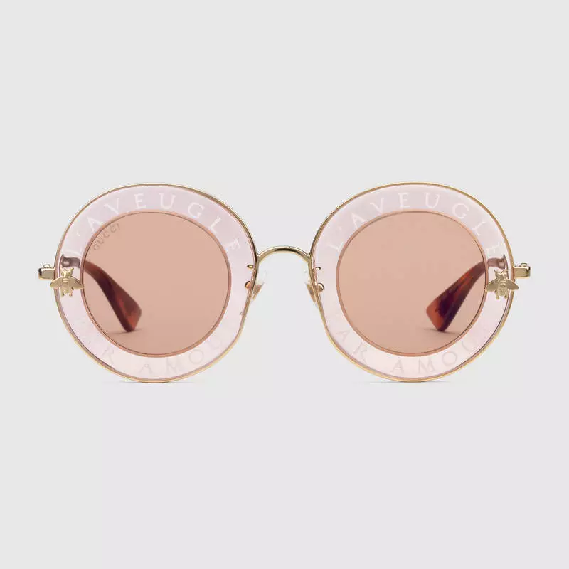 Gucci Round-Frame Metal Sunglasses