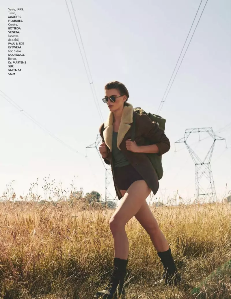 Madison Headrick Poses hauv Aviator Inspired Looks for ELLE France