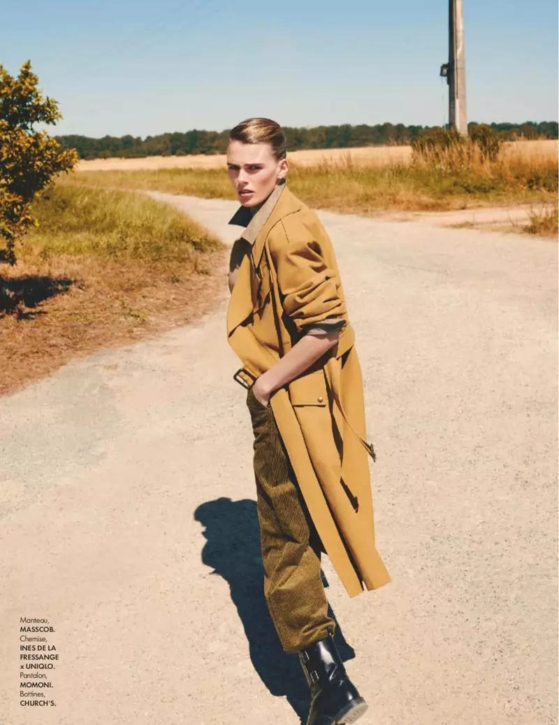 Madison Headrick poserer i Aviator-inspirert utseende for ELLE France