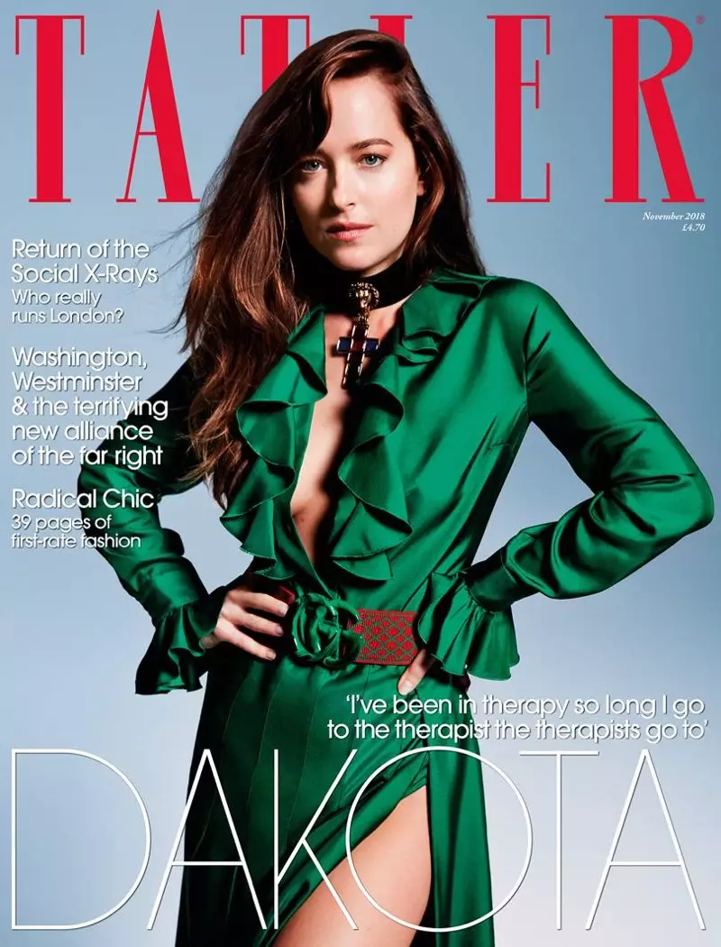 Dakota Johnson 在 Tatler UK 2018 年 11 月封面上