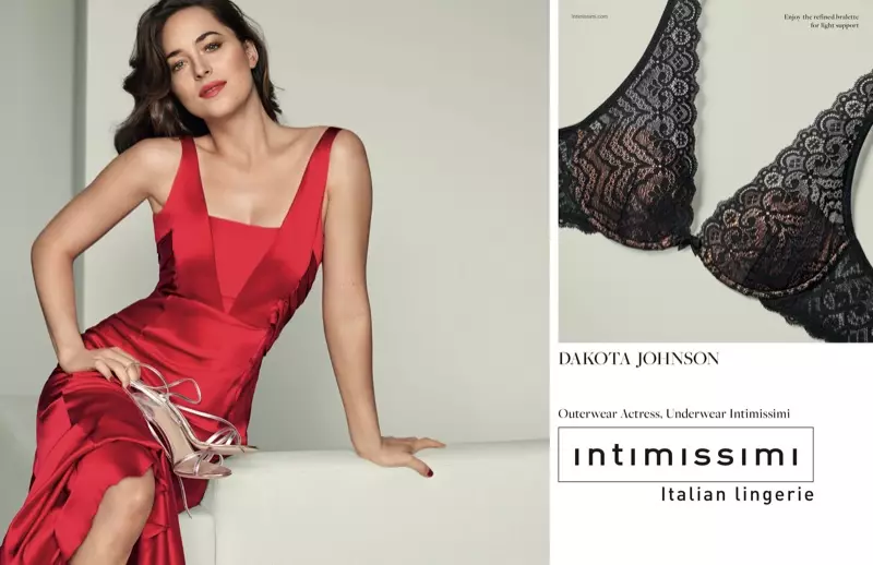 Intimissimi இன் #Insideandout பிரச்சாரத்தை டகோட்டா ஜான்சன் முன்னிலைப்படுத்துகிறார்