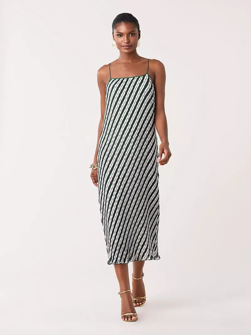 DVF நோவாலி பிளெட்டட் மிடி உடை $598