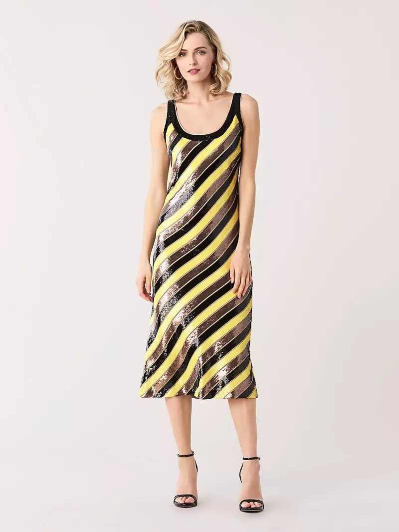 DVF Luisa Payetli Midi Elbise $1,298