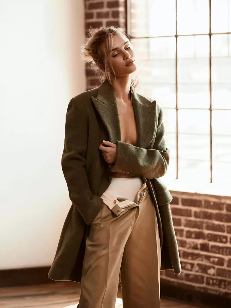 Rosie Huntington-Whiteley Posses in Relaxed Looks for PORTER Edit