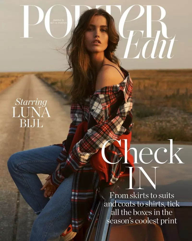 Luna Bijl | PORTER Kho kom raug | 2018 Cover | Grunge Plaid Editorial