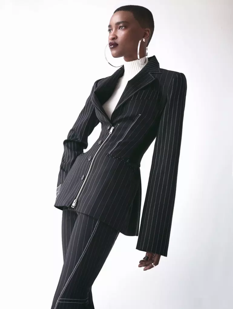 Nayara Oliveira Models Sleek Looks for Mojeh Magazine