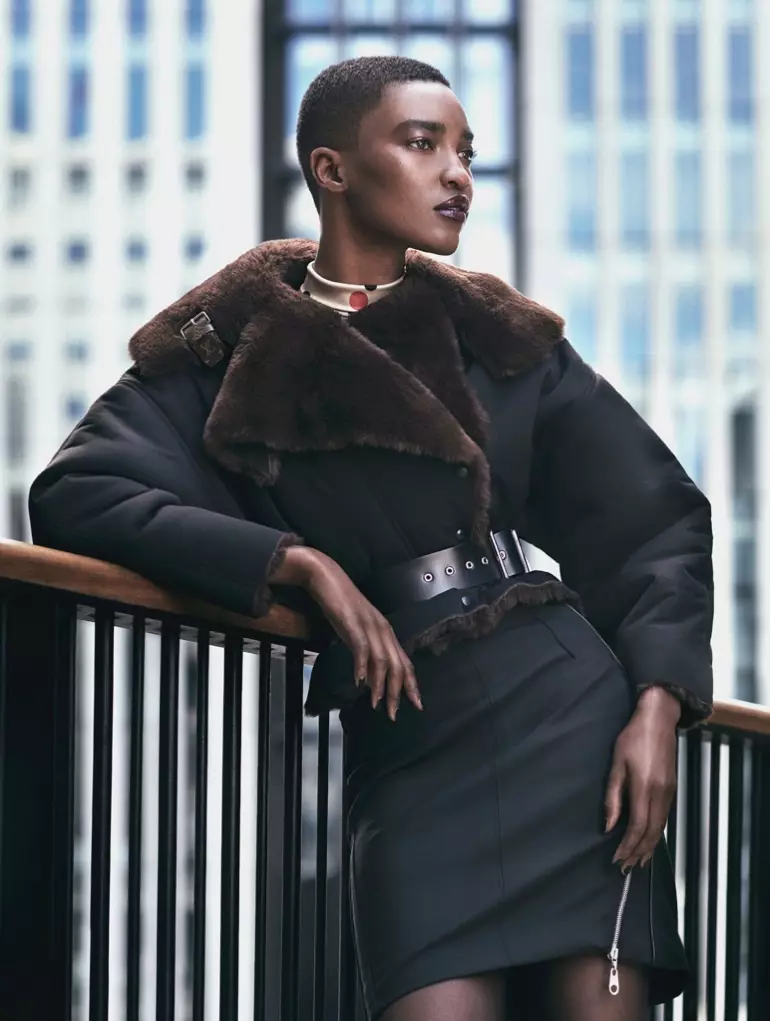 Nayara Oliveira Models Sleek Looks for Mojeh Magazine