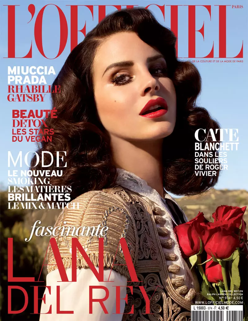 Lana Del Rey Menjadi Romantik untuk Penggambaran Muka Depan L'Officiel Paris April 2013