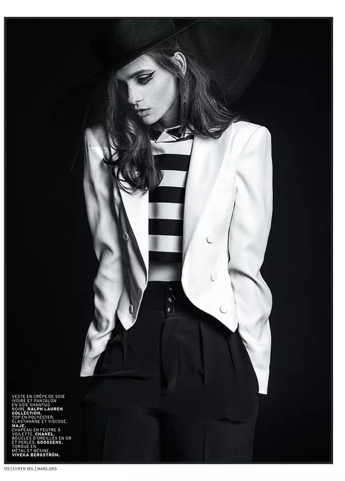 Carolina Thaler Sports Contrasting Style para L'Officiel Paris março 2013 por Thanassis Krikis