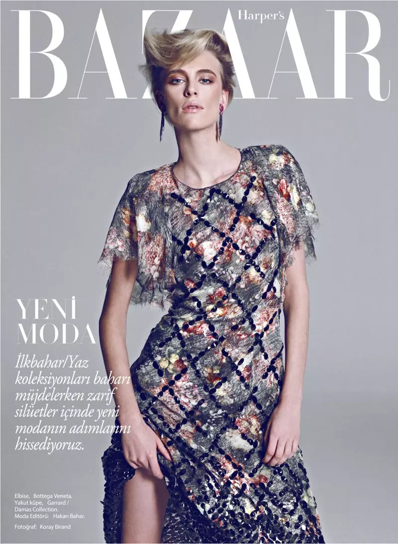 Milou van Groesen posiert in Harper's Bazaar Türkei Februar 2013 Cover-Shooting von Koray Birand