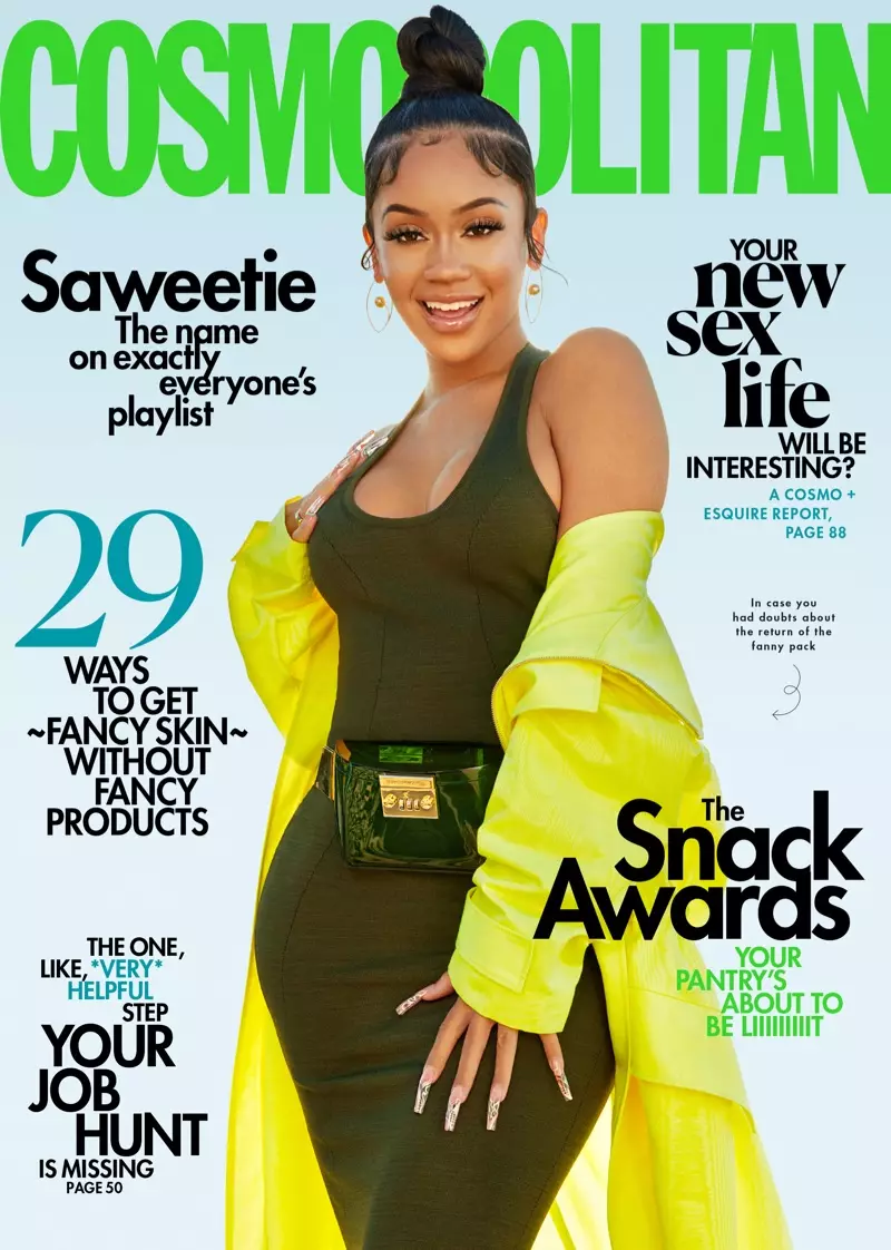 Saweetie op Cosmopolitan april 2021 Cover.