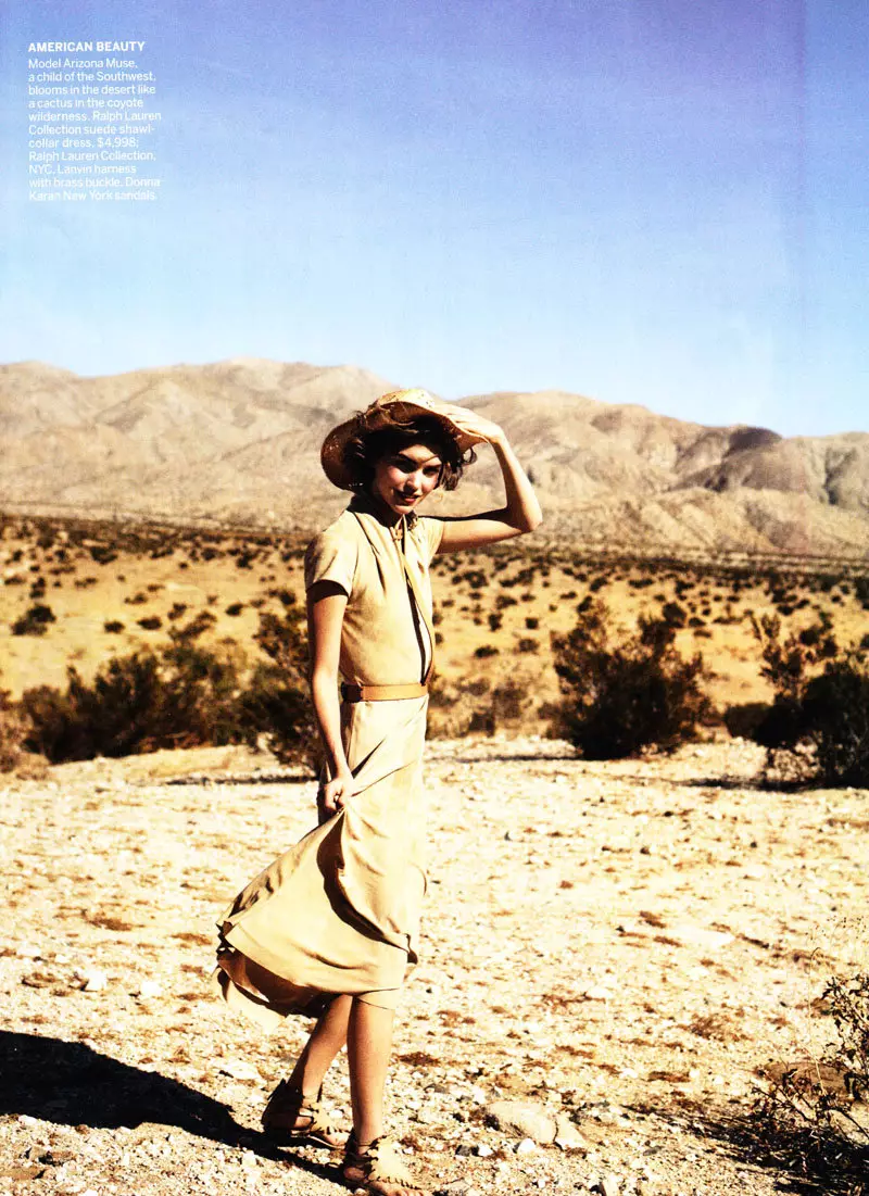 Arizona Muse Peter Lindbergh-ek Vogue US-erako 2011ko otsailean